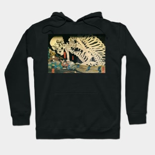 Japanese Skeleton Skull Woodblock Art Hoodie